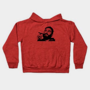 Young Fidel Castro Smoking Cigar Kids Hoodie